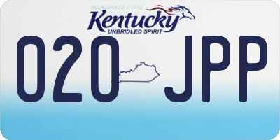 KY license plate 020JPP