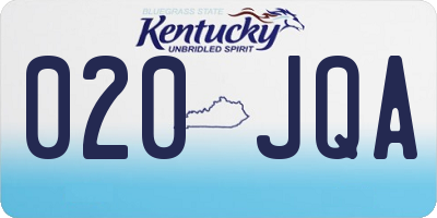 KY license plate 020JQA