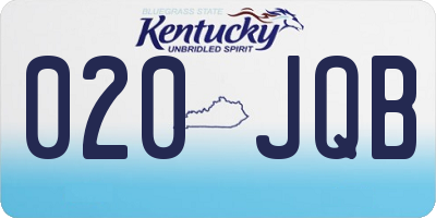 KY license plate 020JQB
