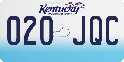 KY license plate 020JQC