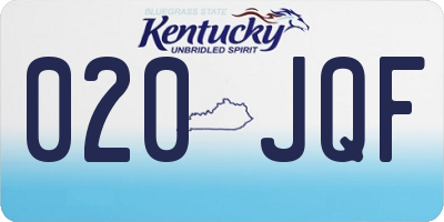 KY license plate 020JQF
