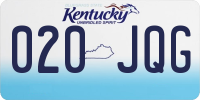 KY license plate 020JQG