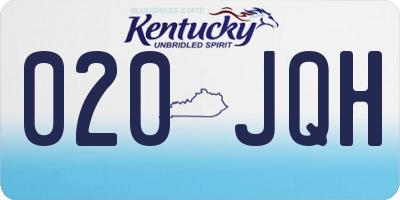 KY license plate 020JQH