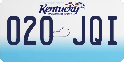 KY license plate 020JQI