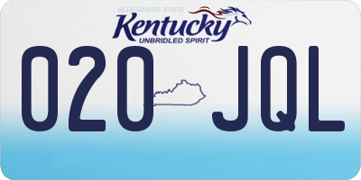 KY license plate 020JQL