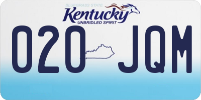 KY license plate 020JQM