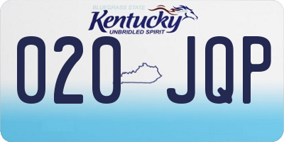KY license plate 020JQP