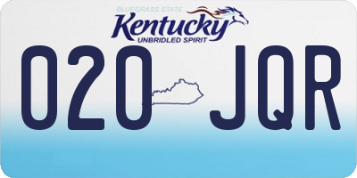 KY license plate 020JQR