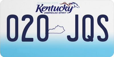 KY license plate 020JQS
