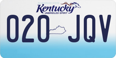KY license plate 020JQV