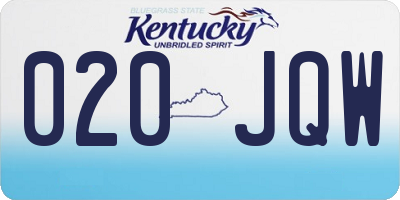 KY license plate 020JQW