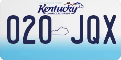 KY license plate 020JQX
