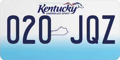 KY license plate 020JQZ