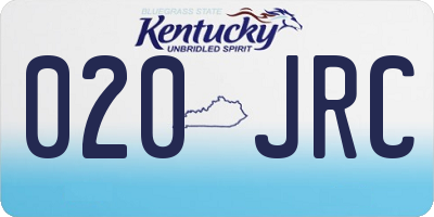KY license plate 020JRC