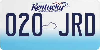 KY license plate 020JRD
