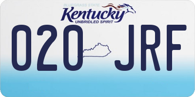 KY license plate 020JRF