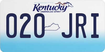 KY license plate 020JRI