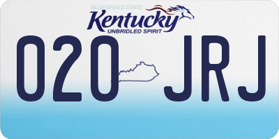 KY license plate 020JRJ