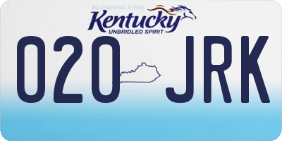 KY license plate 020JRK