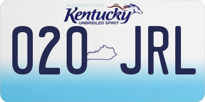 KY license plate 020JRL