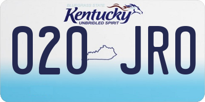 KY license plate 020JRO