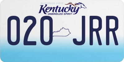 KY license plate 020JRR