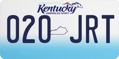 KY license plate 020JRT