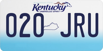 KY license plate 020JRU