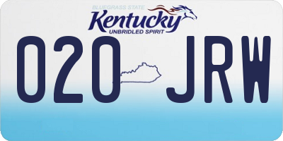 KY license plate 020JRW