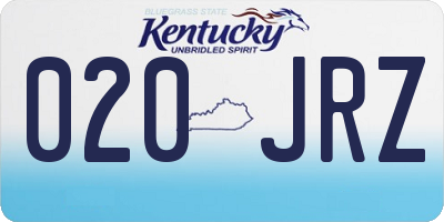 KY license plate 020JRZ