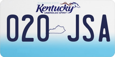 KY license plate 020JSA
