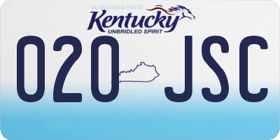 KY license plate 020JSC