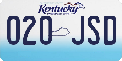 KY license plate 020JSD