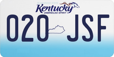 KY license plate 020JSF