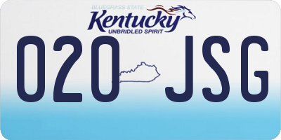 KY license plate 020JSG