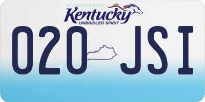 KY license plate 020JSI
