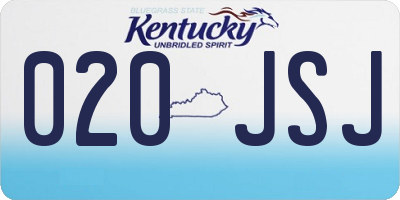KY license plate 020JSJ