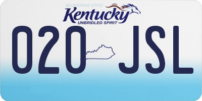 KY license plate 020JSL
