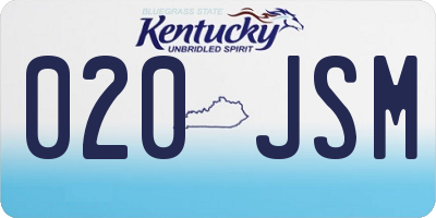 KY license plate 020JSM