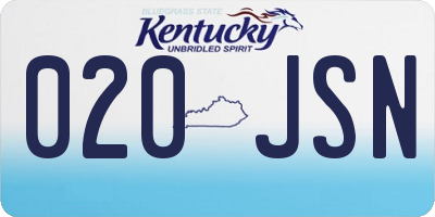 KY license plate 020JSN