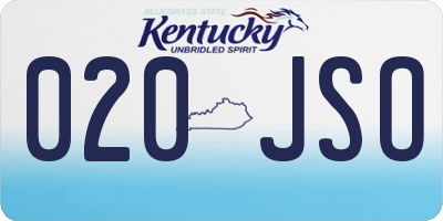 KY license plate 020JSO