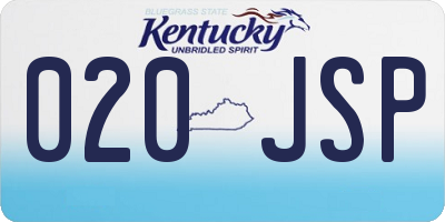 KY license plate 020JSP