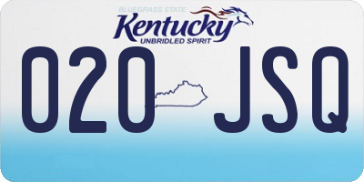 KY license plate 020JSQ