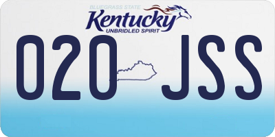 KY license plate 020JSS