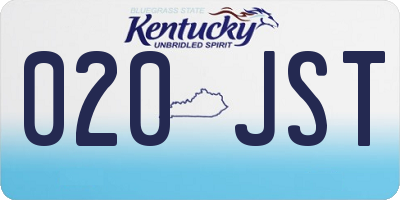 KY license plate 020JST