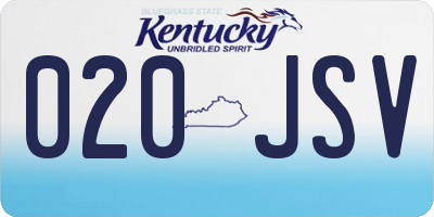 KY license plate 020JSV