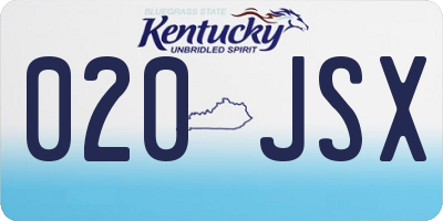 KY license plate 020JSX