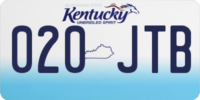 KY license plate 020JTB