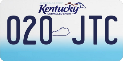 KY license plate 020JTC