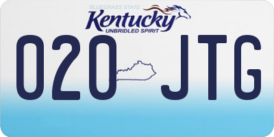 KY license plate 020JTG